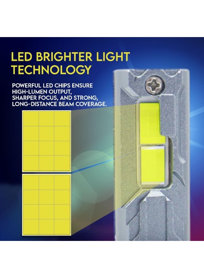 طقم لمبات ليد أمامية عالية القوة 360 درجة (قطعتين) – H4 | 300 واط | شعاع مزدوج (عالي ومنخفض) | 6000 كلفن مع درايفر | ضمان دولي لمدة 6 أشهر - Image 2